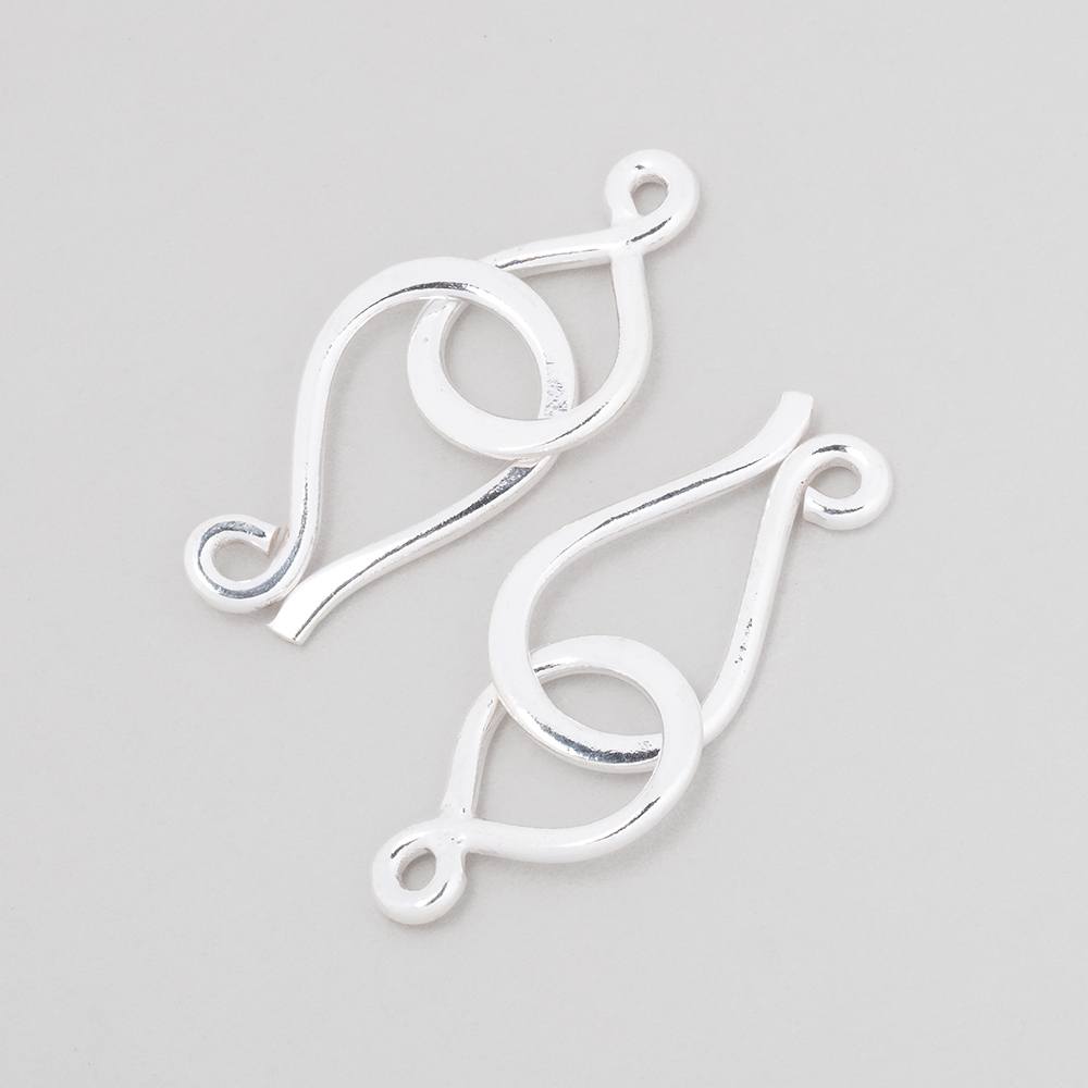 34x12mm Sterling Silver Shiny Hook and Eye Clasp 1 piece (ONLINE ORDER ONLY)