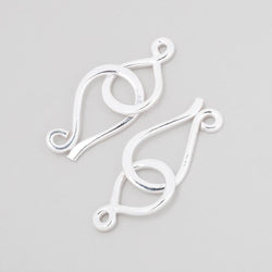34x12mm Sterling Silver Shiny Hook and Eye Clasp 1 piece (ONLINE ORDER ONLY)