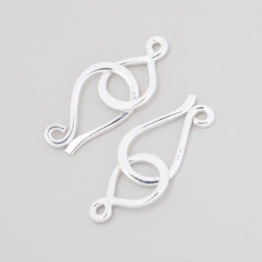34x12mm Sterling Silver Shiny Hook and Eye Clasp 1 piece (ONLINE ORDER ONLY)