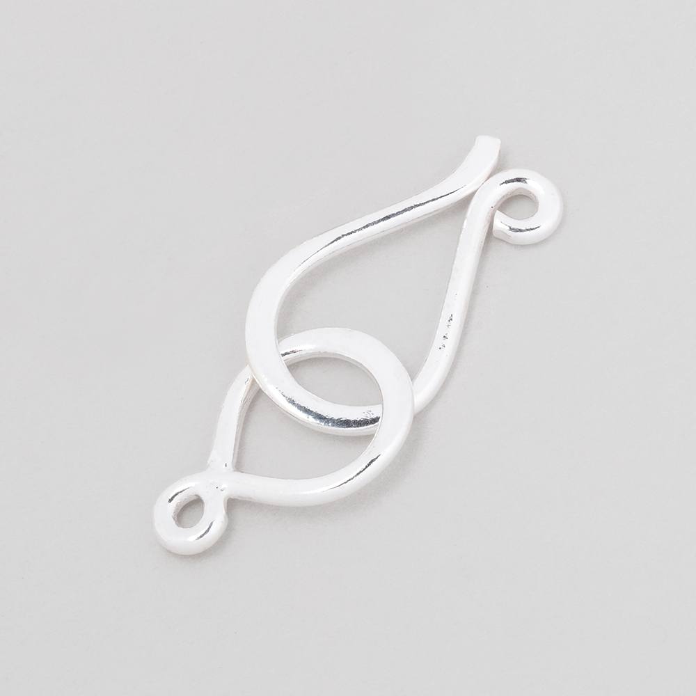 34x12mm Sterling Silver Shiny Hook and Eye Clasp 1 piece (ONLINE ORDER ONLY)