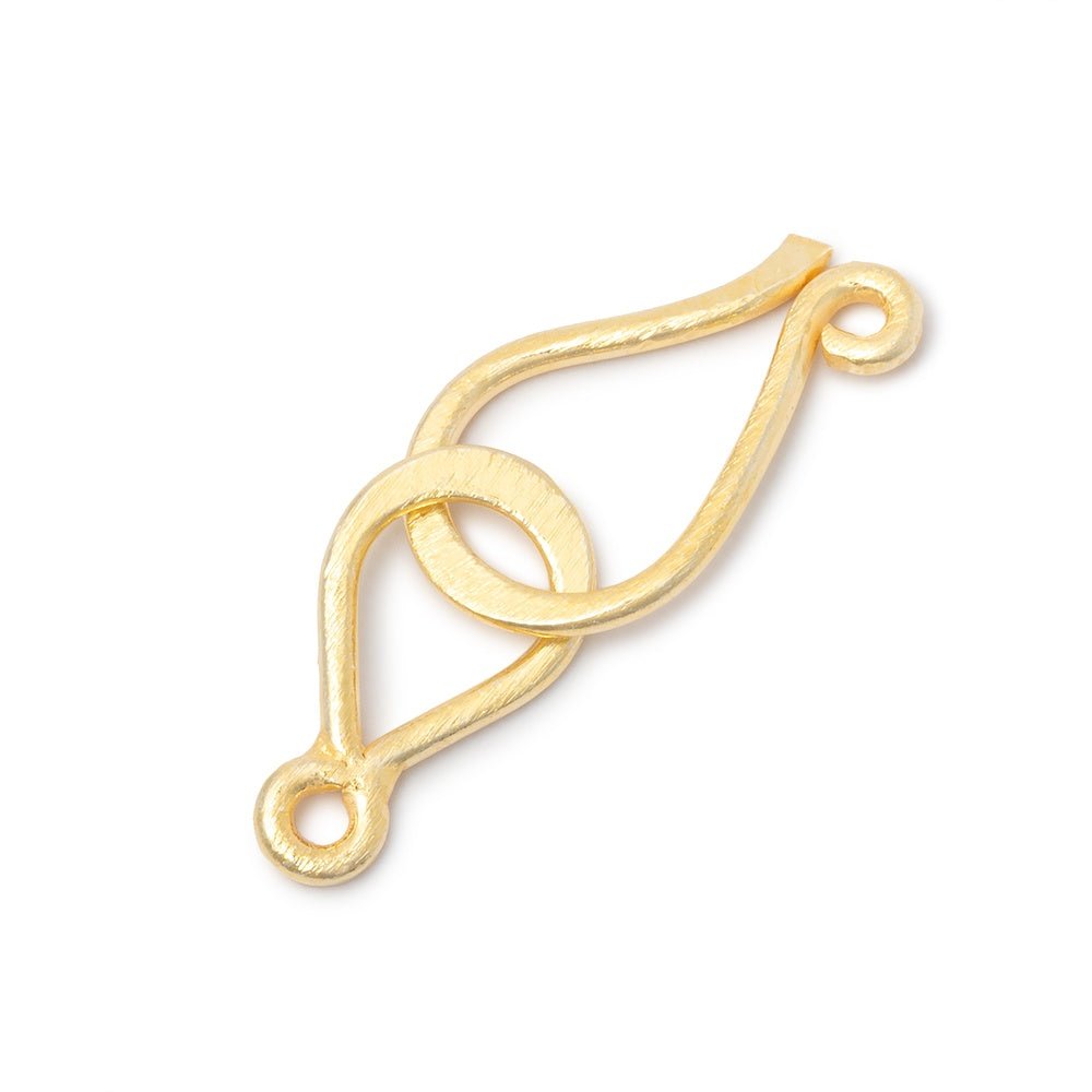 34x12mm Vermeil Brushed Hook and Eye Clasp 1 piece (ONLINE ORDER ONLY)