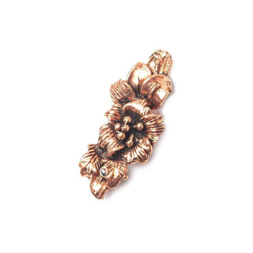 34x13x8mm Copper Connector , Hibiscus Flower and Leaves (ONLINE ORDER ONLY)