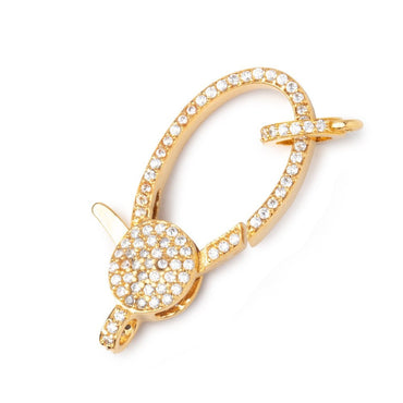 34x15mm Vermeil Pave CZ Lobster Clasp with CZ Ring 1 piece (ONLINE ORDER ONLY)