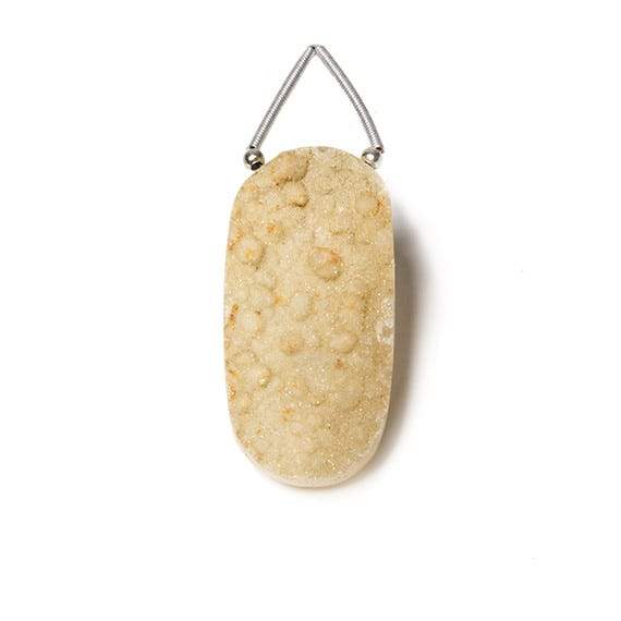 34x17mm Creamy Yellow Agate Drusy Freeform Focal Bead 1 piece (ONLINE ORDER ONLY)