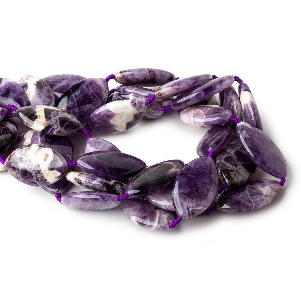 34x20x8mm Cape Amethyst straight drilled plain marquise 16 inch 10 beads (ONLINE ORDER ONLY)