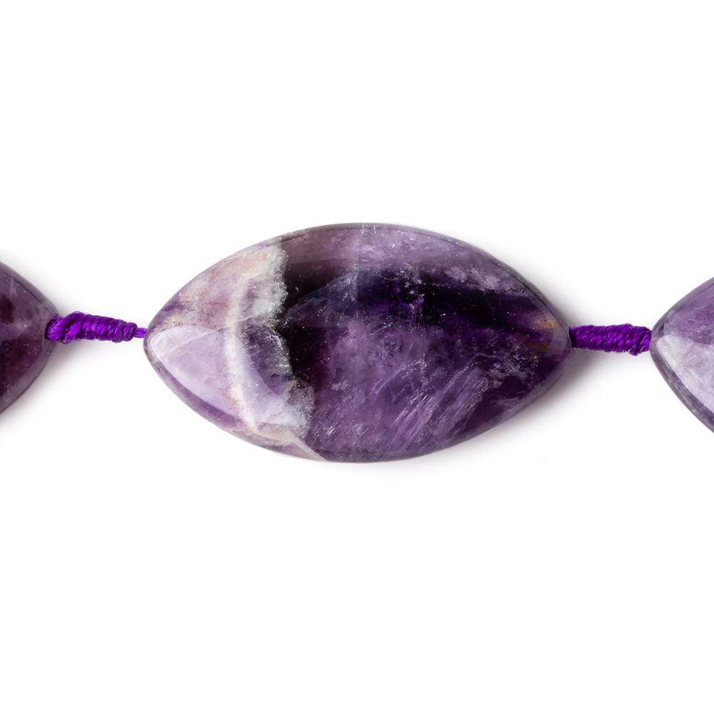 34x20x8mm Cape Amethyst straight drilled plain marquise 16 inch 10 beads (ONLINE ORDER ONLY)