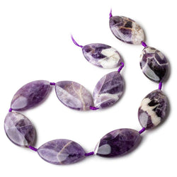 34x20x8mm Cape Amethyst straight drilled plain marquise 16 inch 10 beads (ONLINE ORDER ONLY)