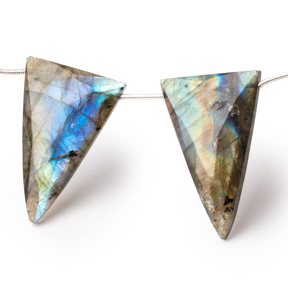 34x22mm Labradorite Faceted Triangle Beads 7 inch 6 pieces AA (ONLINE ORDER ONLY)