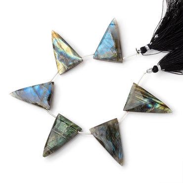 34x22mm Labradorite Faceted Triangle Beads 7 inch 6 pieces AA (ONLINE ORDER ONLY)
