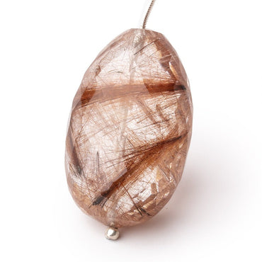 34x23x19mm Rutilated Quartz Faceted Nugget Focal Bead 1 piece (ONLINE ORDER ONLY)