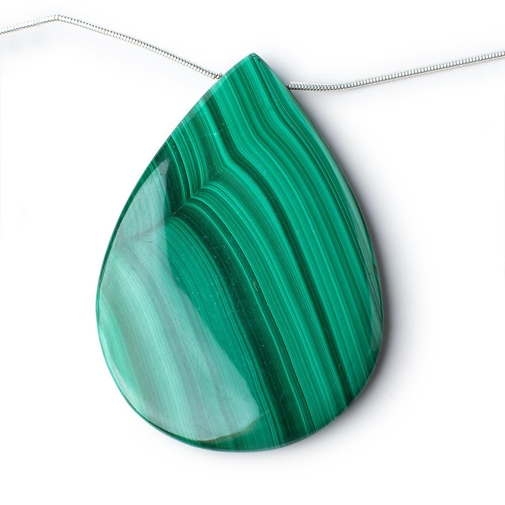 34x24-60x41mm Malachite Plain Pear Briolettes 6.5 inch 5 Beads (ONLINE ORDER ONLY)