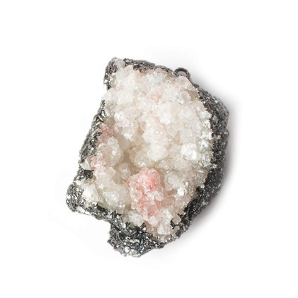 34x25mm Black Gold Leafed Calcite Mineral Crystal Pendant 1 piece (ONLINE ORDER ONLY)