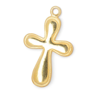 34x25mm Groovy Cross Pendant Charm 1 piece (ONLINE ORDER ONLY)