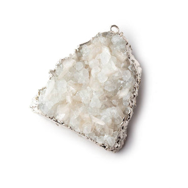 34x32mm Silver Leafed Calcite Mineral Crystal Pendant 1 piece (ONLINE ORDER ONLY)