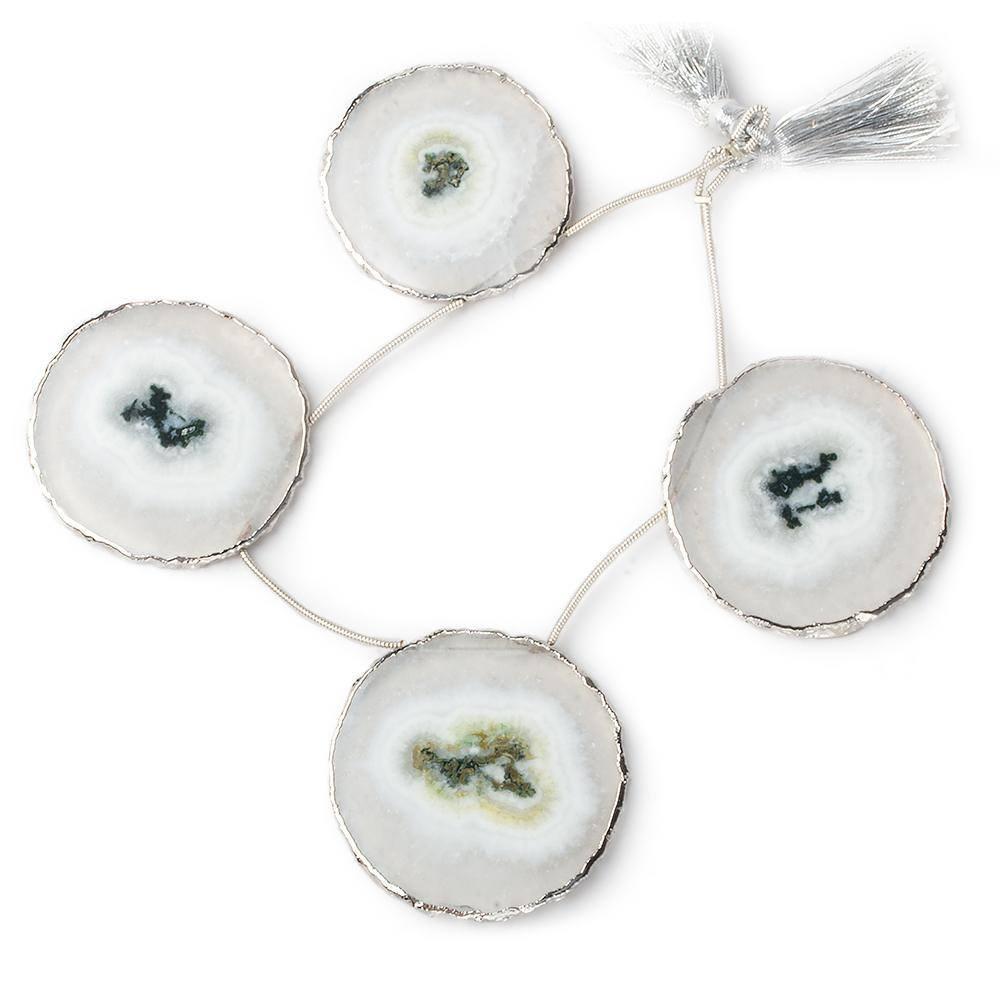 34x34-40x39mm Silver Leafed Solar Quartz Slices AAA Grade 4 pieces (ONLINE ORDER ONLY)