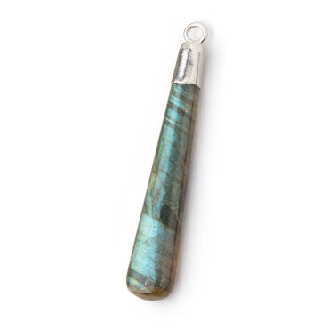 34x6-40x7mm Silver Leafed Labradorite Pear Pendant 1 piece (ONLINE ORDER ONLY)