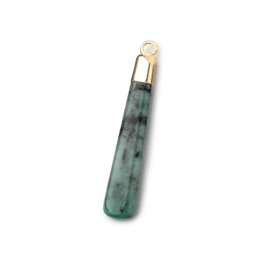 34x6mm Gold Leafed Emerald Plain Pear Pendant 1 piece (ONLINE ORDER ONLY)