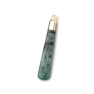 34x6mm Gold Leafed Emerald Plain Pear Pendant 1 piece (ONLINE ORDER ONLY)
