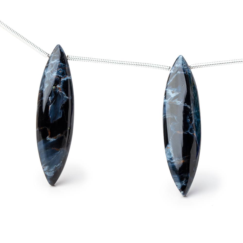 40x9x7mm Pietersite Plain Marquise Focal Beads Set of 2 (ONLINE ORDER ONLY)