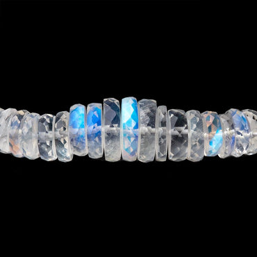 3.5-10mm Rainbow Moonstone Faceted Heishi Beads 12 inch 142 pieces AAA (ONLINE ORDER ONLY)