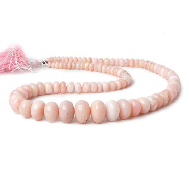 3.5-13mm Pink Peruvian Opal Plain Rondelle Beads 17 inch 90 pieces A Grade (ONLINE ORDER ONLY)