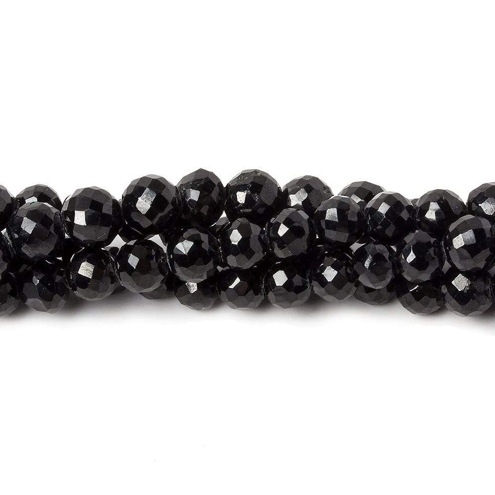 3.5-4.5mm Black Spinel Faceted Round Beads 16 inch 98 pieces (ONLINE ORDER ONLY)