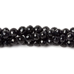 3.5-4.5mm Black Spinel Faceted Round Beads 16 inch 98 pieces (ONLINE ORDER ONLY)