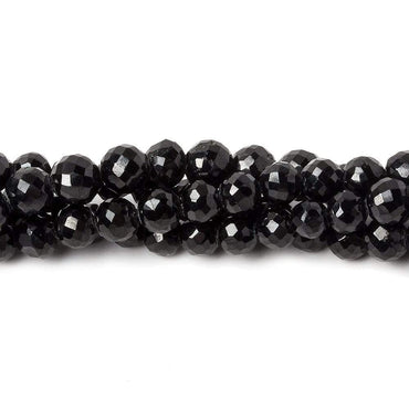 3.5-4.5mm Black Spinel Faceted Round Beads 16 inch 98 pieces (ONLINE ORDER ONLY)