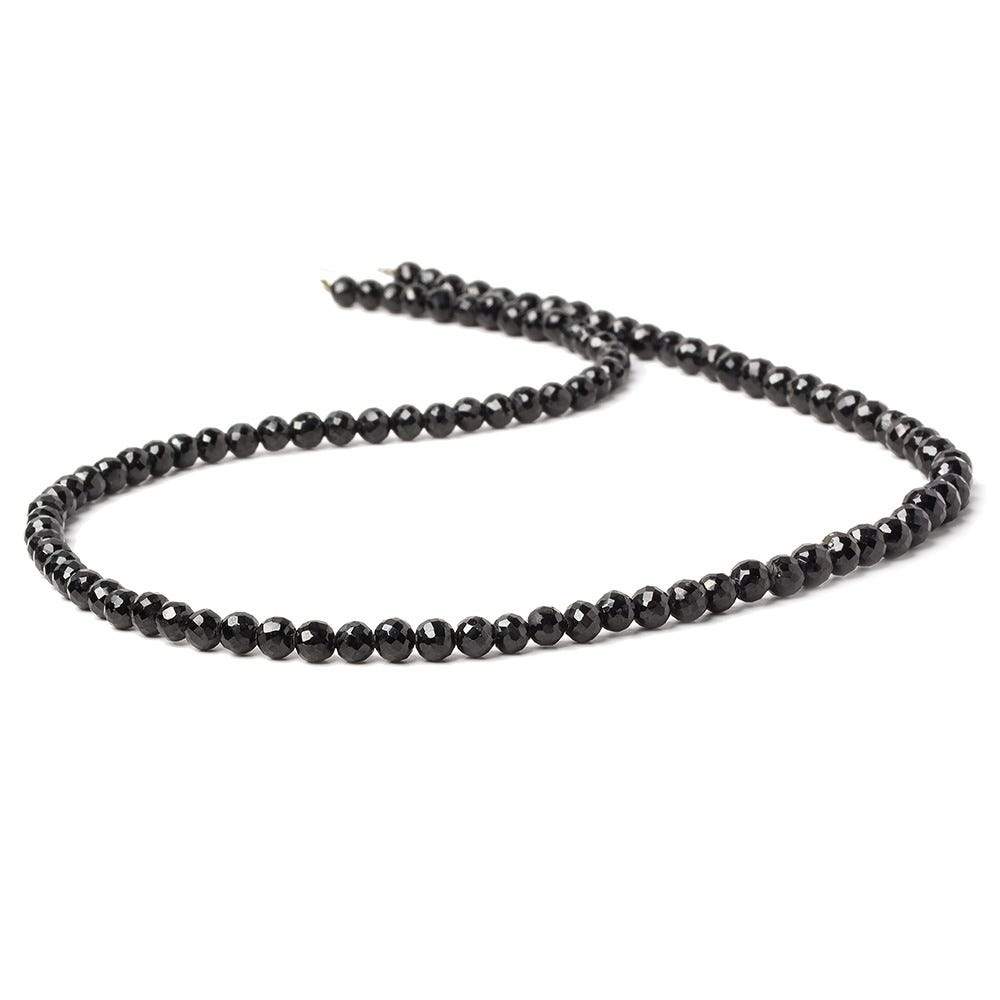 3.5-4.5mm Black Spinel Faceted Round Beads 16 inch 98 pieces (ONLINE ORDER ONLY)