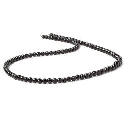 3.5-4.5mm Black Spinel Faceted Round Beads 16 inch 98 pieces (ONLINE ORDER ONLY)
