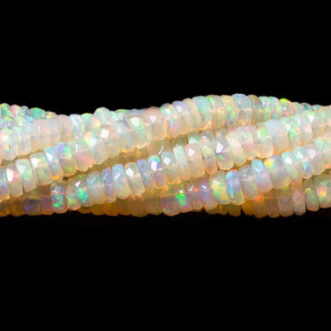 3.5-4.5mm Ethiopian Cream White Opal faceted heshi beads 16 inch 255 pieces (ONLINE ORDER ONLY)