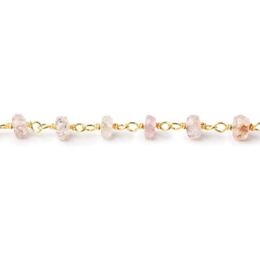 3.5-4.5mm Multi Color Topaz faceted rondelles on Vermeil Chain by the foot 40 beads per (ONLINE ORDER ONLY)