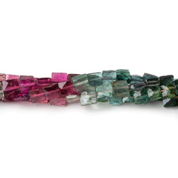 3.5-4.5mm Multi Color Tourmaline faceted Square Beads 14 inch 87 pieces (ONLINE ORDER ONLY)