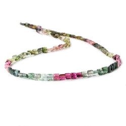 3.5-4.5mm Multi Color Tourmaline faceted Square Beads 14 inch 87 pieces (ONLINE ORDER ONLY)