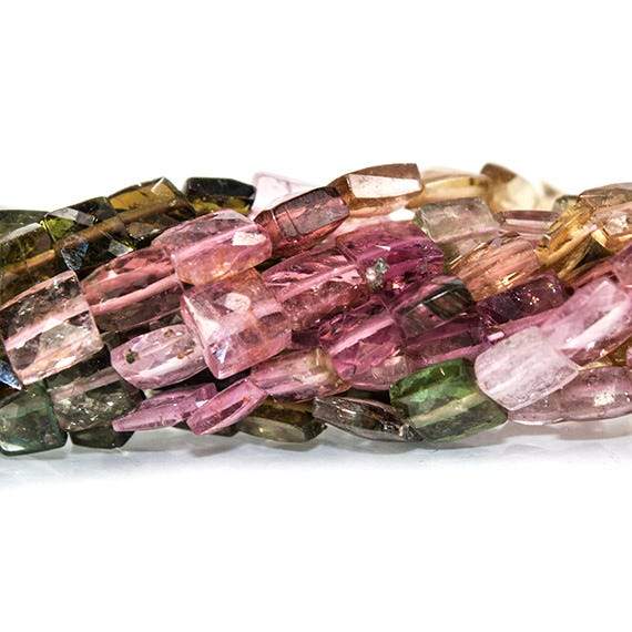 3.5-4.5mm Multi Color Tourmaline faceted Square Beads 14 inch 87 pieces (ONLINE ORDER ONLY)