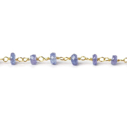 3.5-4.5mm Tanzanite faceted rondelle Vermeil Chain by the foot (ONLINE ORDER ONLY)