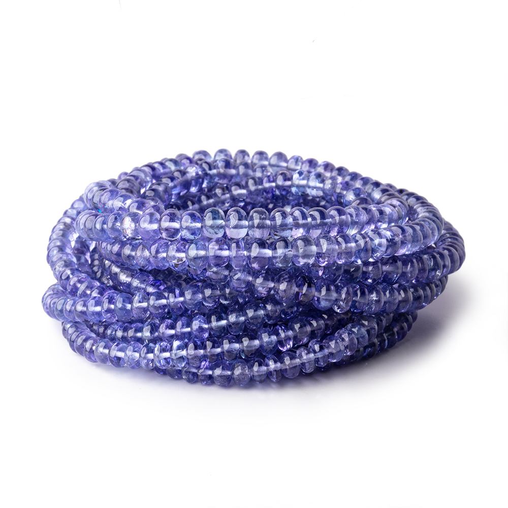 3.5-4.5mm Tanzanite Plain Rondelle Beads 16 inch 154 pieces AAA (ONLINE ORDER ONLY)