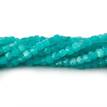3.5-4mm Amazonite faceted cubes 12.5 inch 80 pieces A (ONLINE ORDER ONLY)