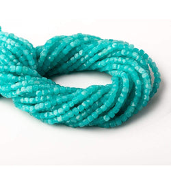 3.5-4mm Amazonite faceted cubes 12.5 inch 80 pieces A (ONLINE ORDER ONLY)