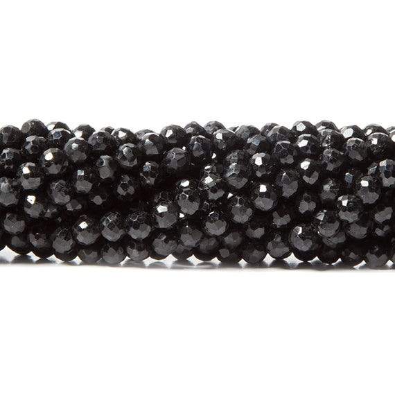 3.5-4mm Black Tourmaline Beads Faceted Round 94 pcs (ONLINE ORDER ONLY)