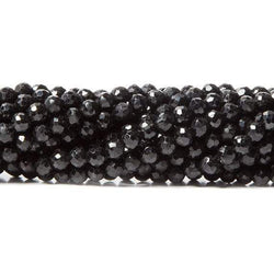 3.5-4mm Black Tourmaline Beads Faceted Round 94 pcs (ONLINE ORDER ONLY)