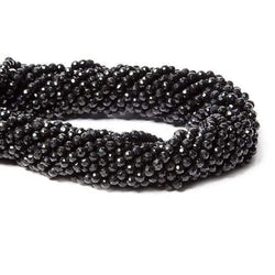 3.5-4mm Black Tourmaline Beads Faceted Round 94 pcs (ONLINE ORDER ONLY)