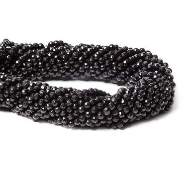 3.5-4mm Black Tourmaline Beads Faceted Round 94 pcs (ONLINE ORDER ONLY)