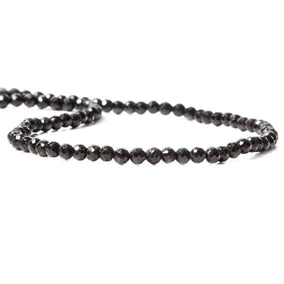 3.5-4mm Black Tourmaline Beads Faceted Round 94 pcs (ONLINE ORDER ONLY)