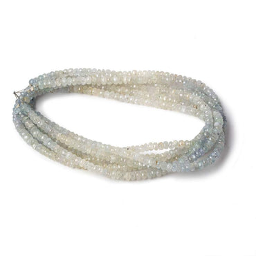 3.5 - 4mm Blue and White Sapphire Faceted Rondelle Beads 18 inch A Grade (ONLINE ORDER ONLY)