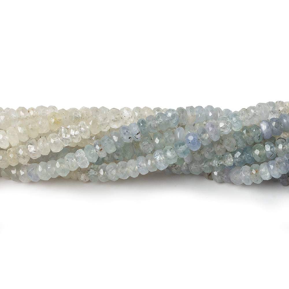3.5 - 4mm Blue and White Sapphire Faceted Rondelle Beads 18 inch A Grade (ONLINE ORDER ONLY)