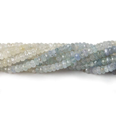 3.5 - 4mm Blue and White Sapphire Faceted Rondelle Beads 18 inch A Grade (ONLINE ORDER ONLY)