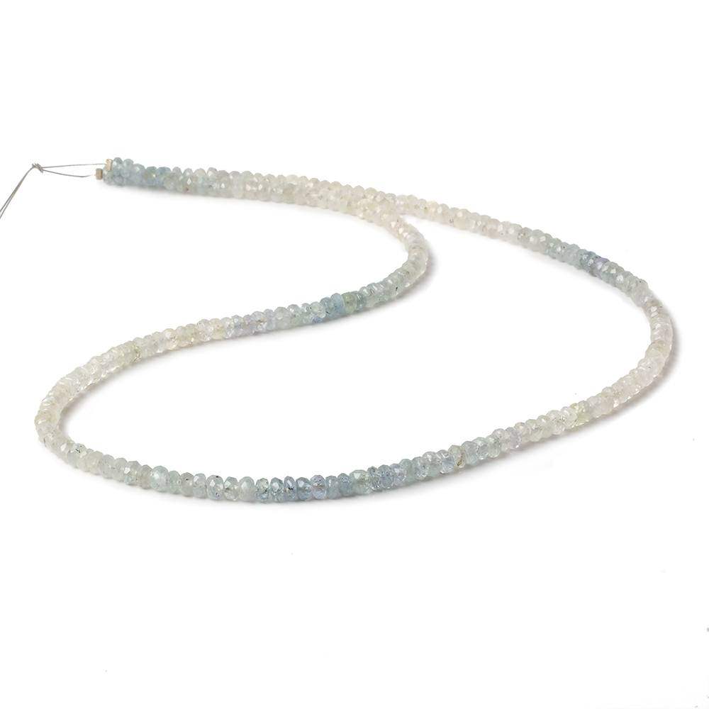 3.5 - 4mm Blue and White Sapphire Faceted Rondelle Beads 18 inch A Grade (ONLINE ORDER ONLY)