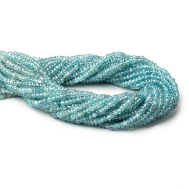 3.5-4mm Blue Zircon Faceted Rondelle Beads 13.75 inch 145 pieces (ONLINE ORDER ONLY)