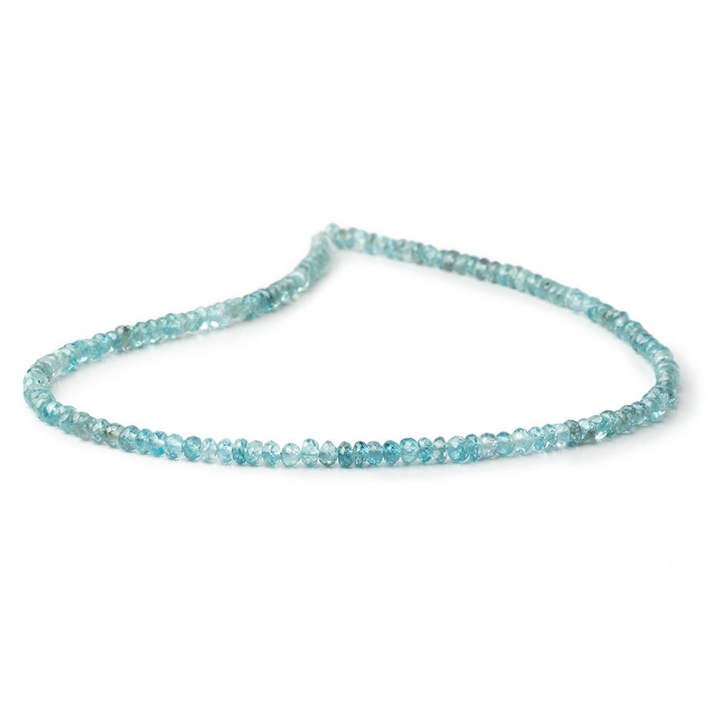 3.5-4mm Blue Zircon Faceted Rondelle Beads 13.75 inch 145 pieces (ONLINE ORDER ONLY)